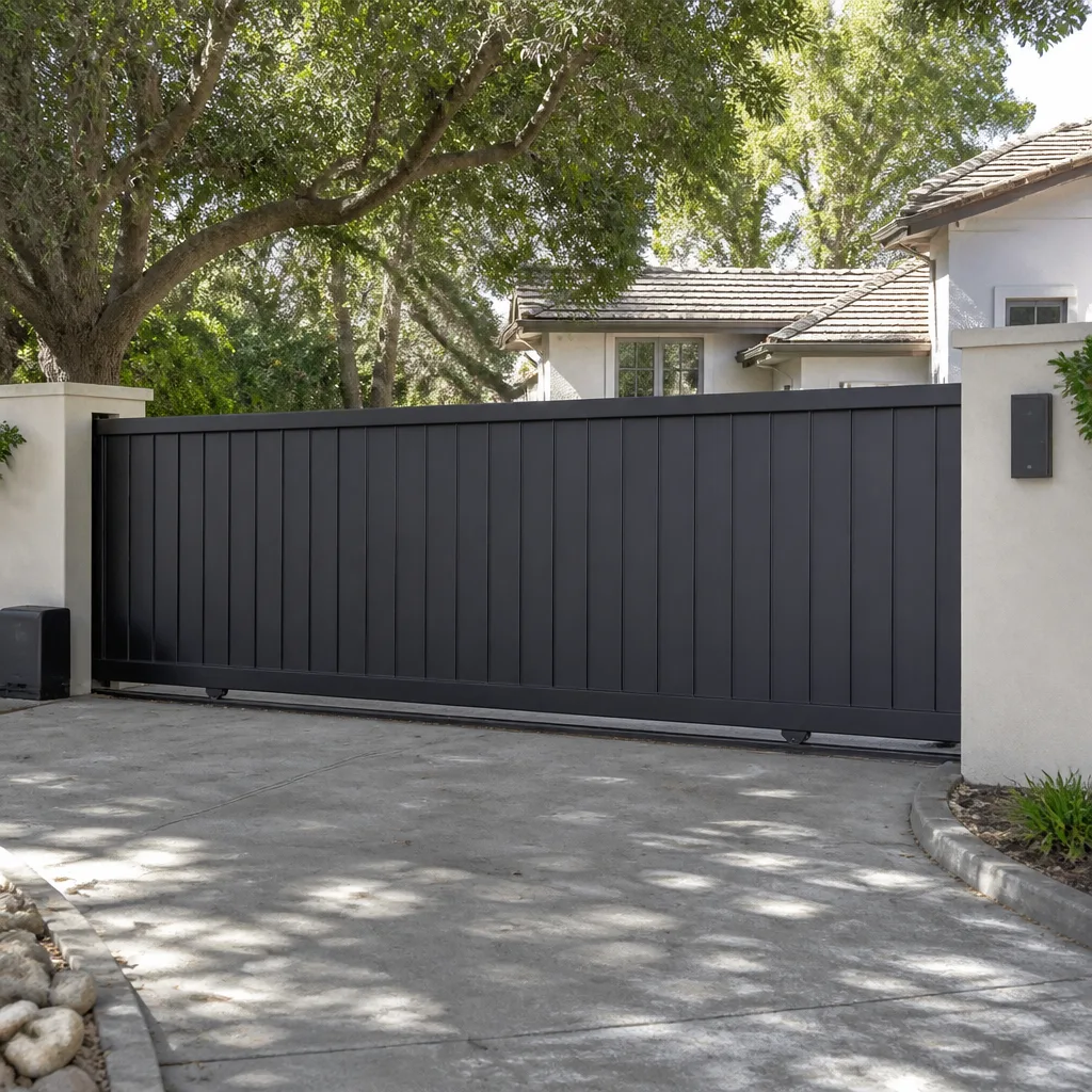Sliding driveway gates